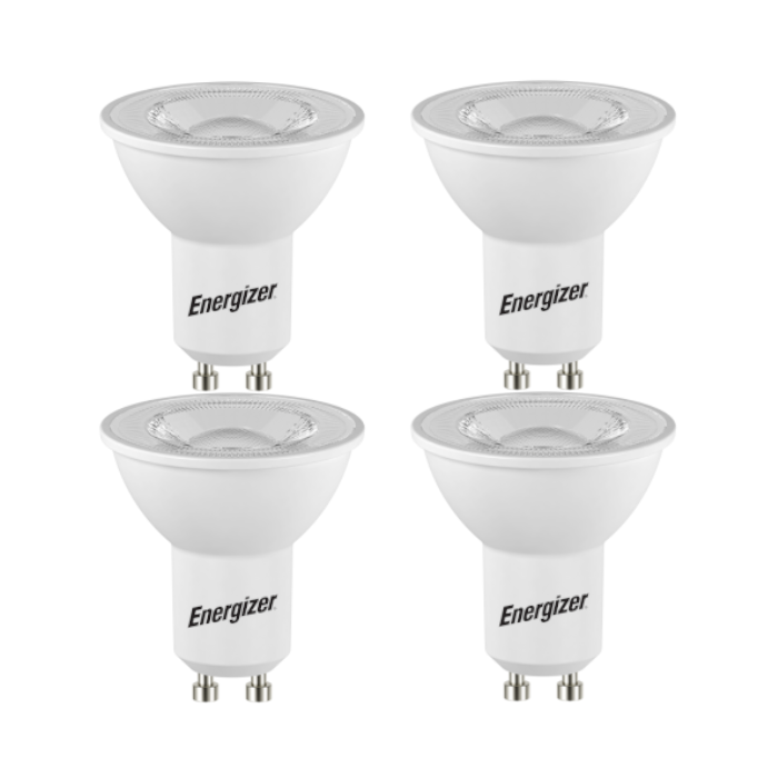 Image of Energizer 3.6W GU10 LED Spotlight - 4 Pack - Dimmable - 345lm - 3000K