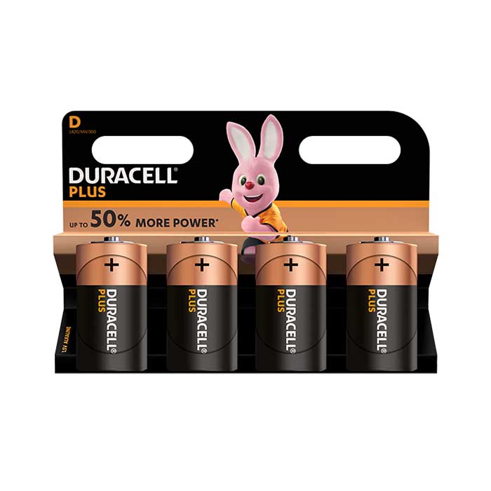 Image of Duracell Plus Power D Batteries - 4 Pack