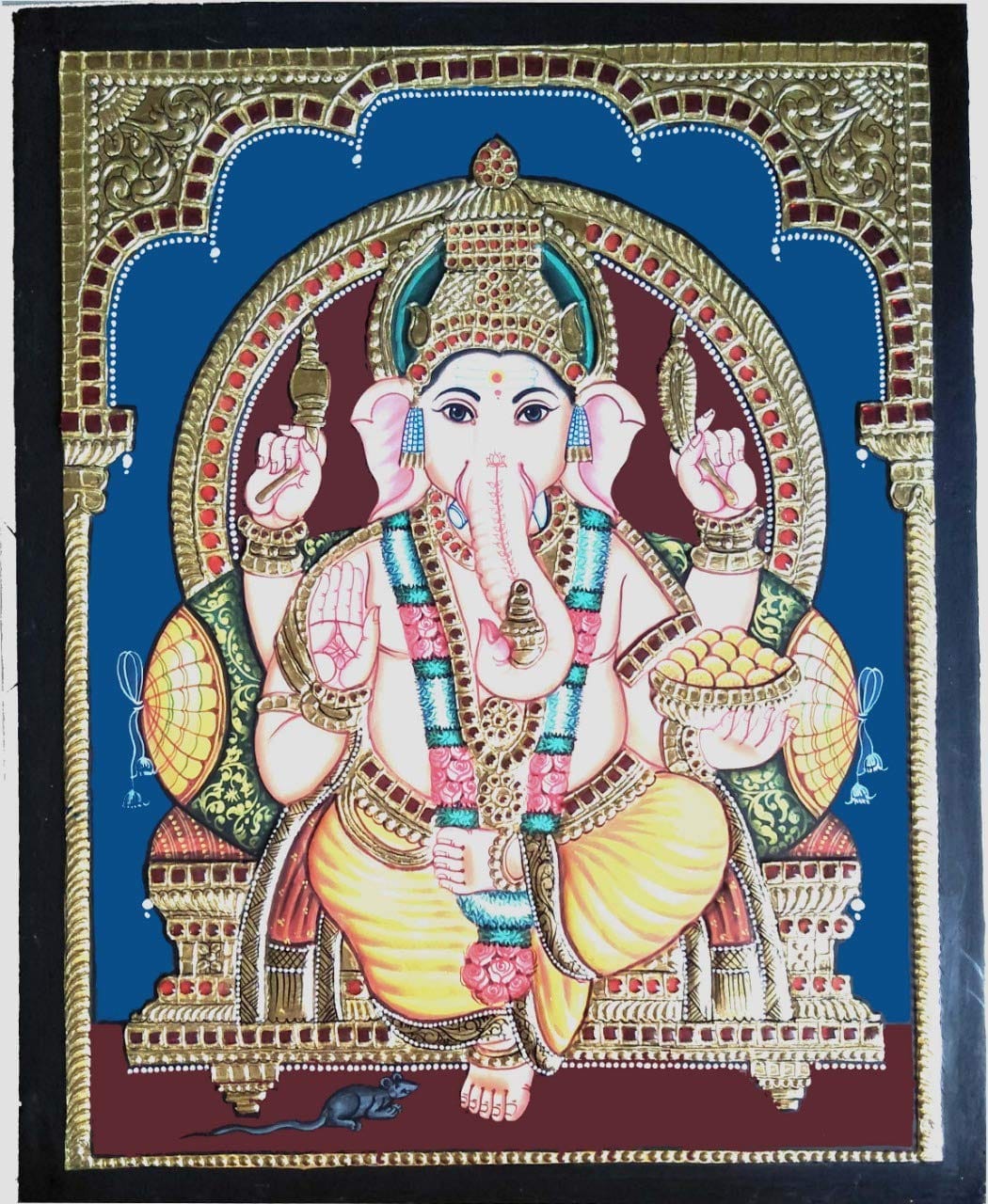 Vinayagar/Ganesh/Pillayar Antique Finish Tanjore Painting ...