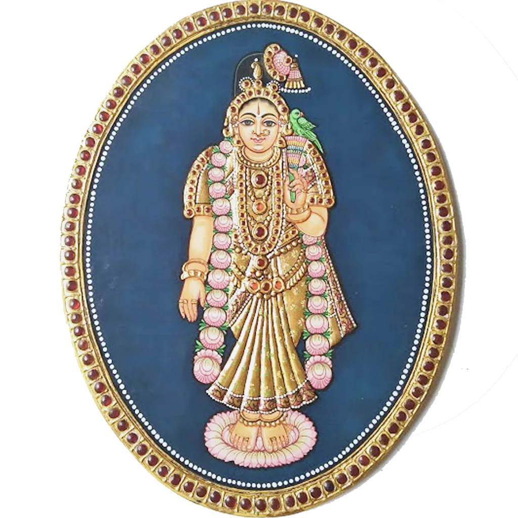 Oval Andal Antique Finish Tanjore Painting | Mangala Arts
