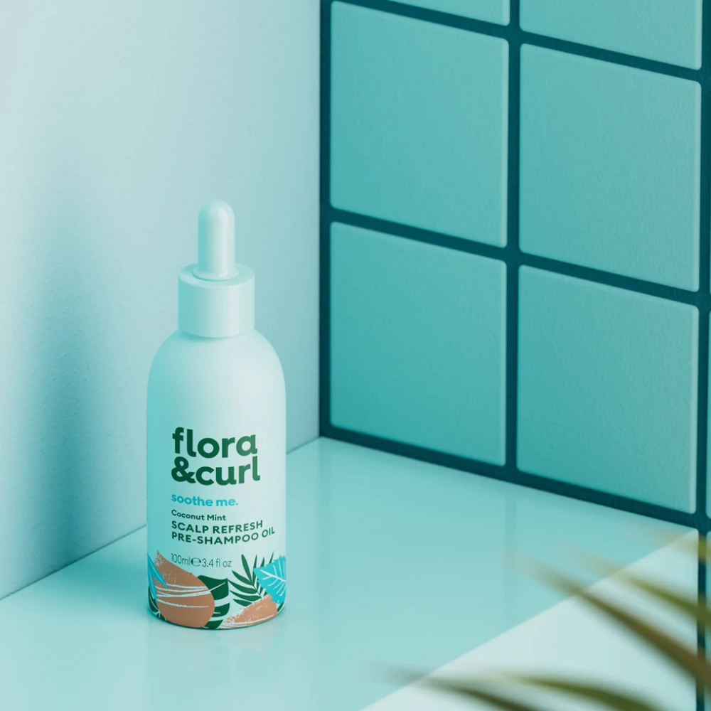 Flora & Curl Coconut Mint Scalp Refresh Pre-Shampoo Oil