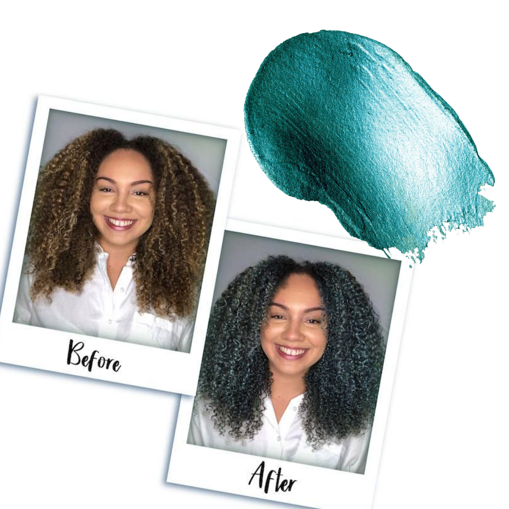 Curlsmith Hair Makeup Turquoise - Temporary Hair Coloring - CurlyTools