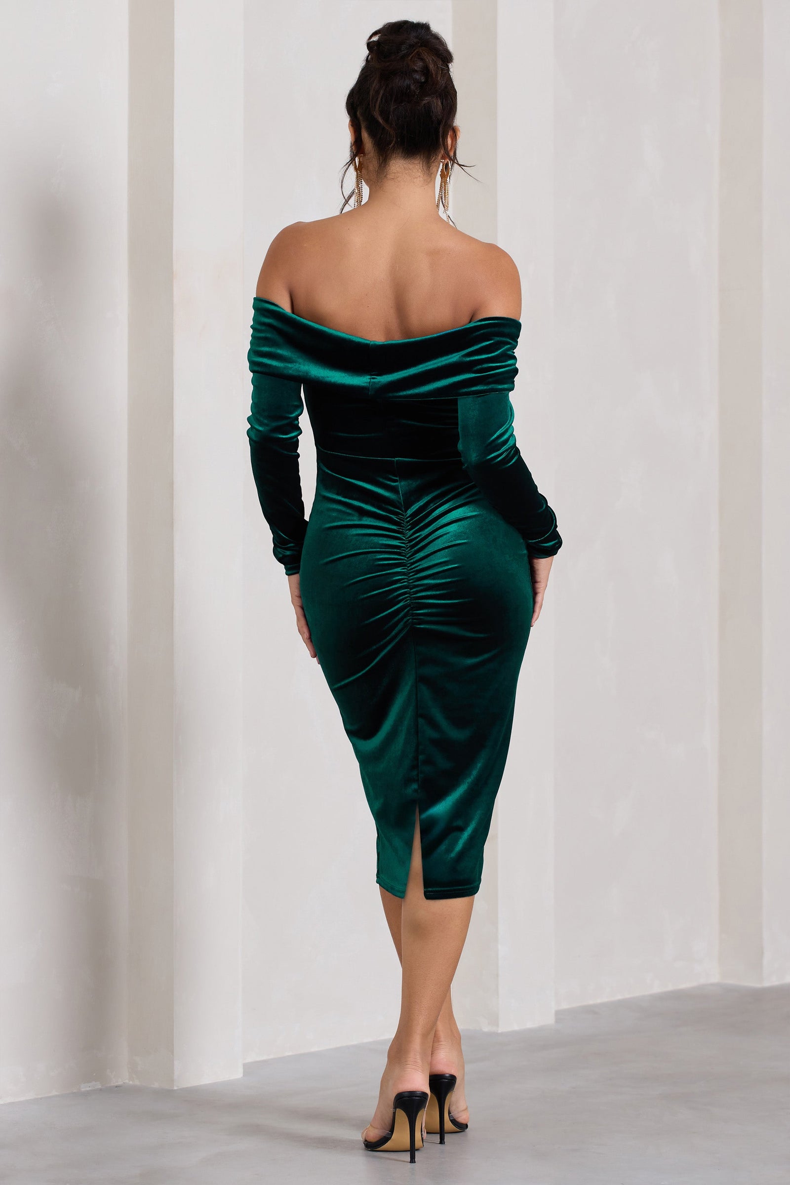 Romancing Olive Thigh Split Corset Strapless Maxi Dress – Club L