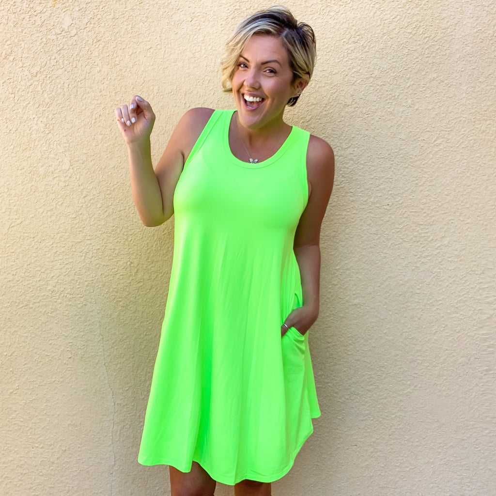 neon swing dress