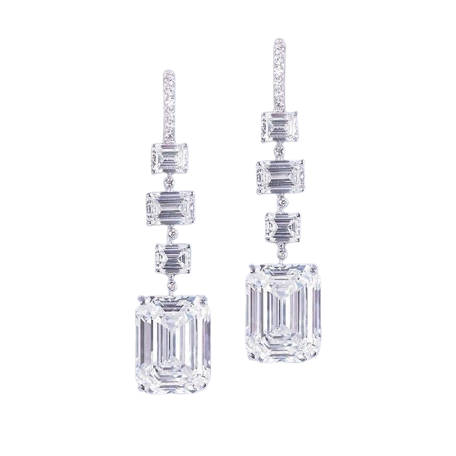 Emerald Cut Drop Earrings - Noor Jouels product image