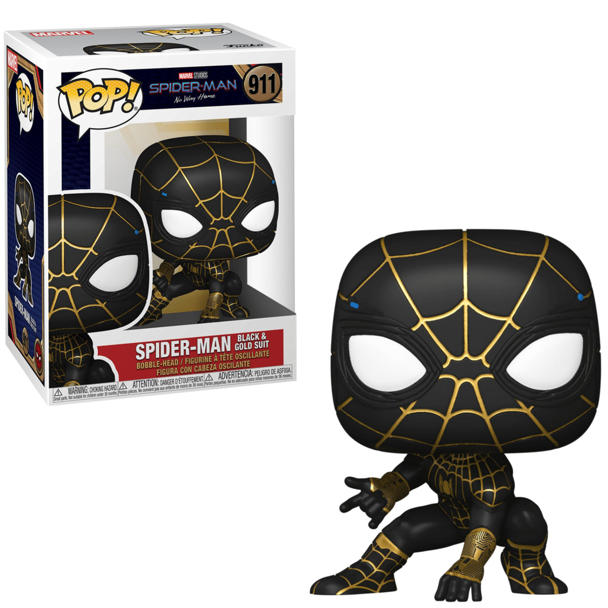 Funko Pop! Marvel Spider-Man No Way Home Spider-Man (Black & Gold Suit –  Farnsworth Collectibles