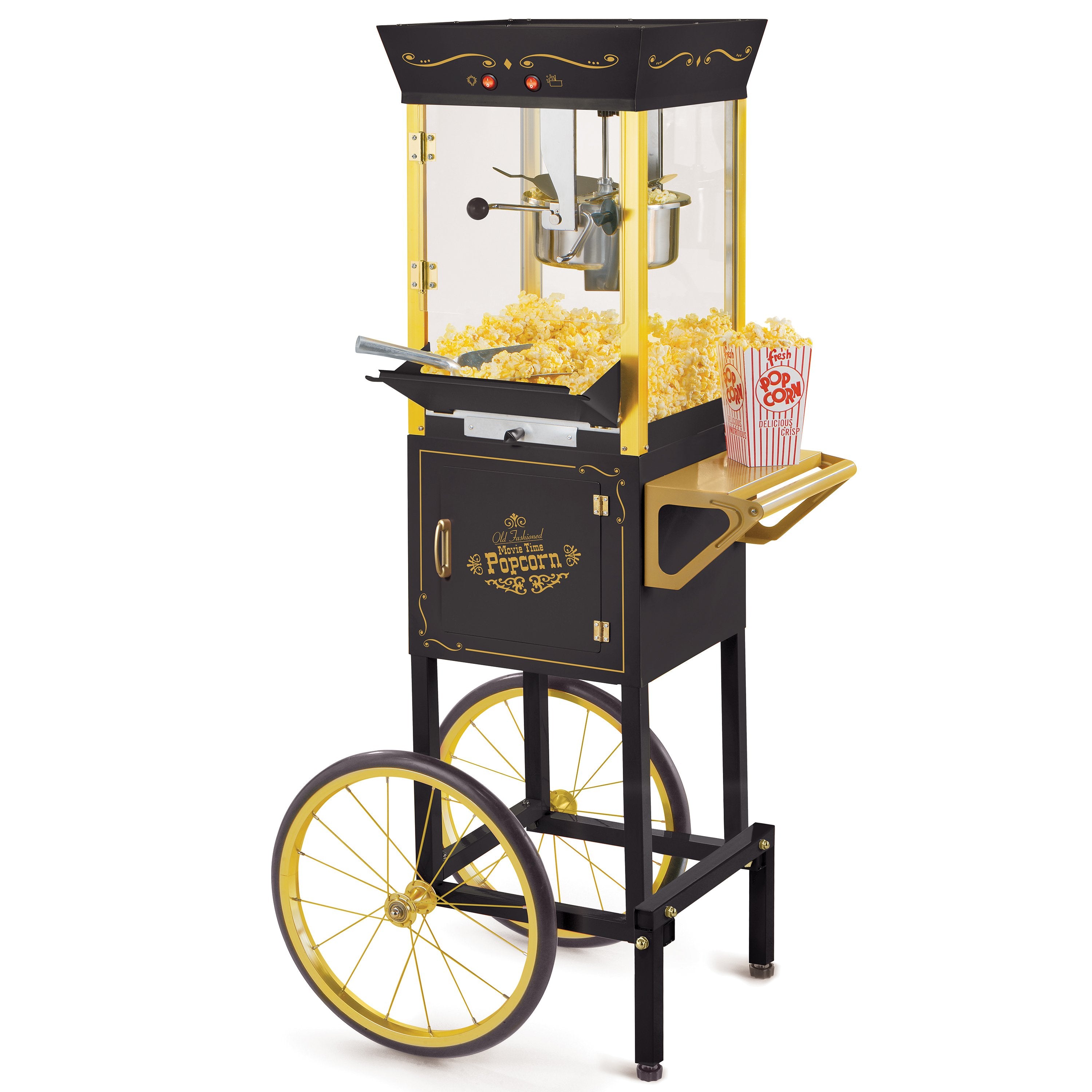 Vintage Professional Popcorn Cart - NEW 8-Ounce Kettle - 53 Inches Tall - Black - Nostalgia Products product image