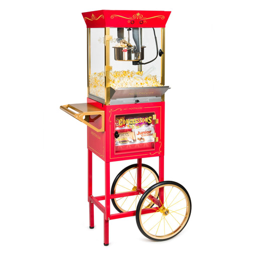 VES71 Nostalgia Popcorn Maker Professional Cart, 8 Oz Kettle Makes Up To 32  Cups, Vintage Movie Theater Popcorn Machine With Three Can