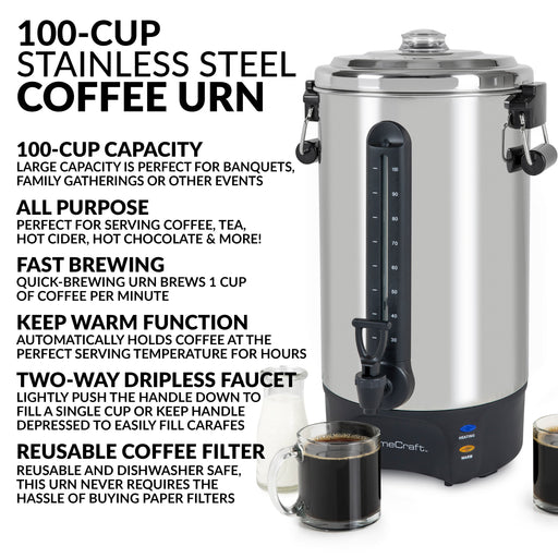 Homecraft HCIT3BS 3-Quart Black Stainless Steel Caf' Ice Iced Coffee and Tea Brewing System