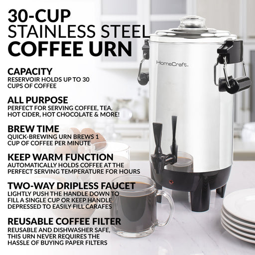 HomeCraft 3-Quart Black Stainless Steel Café' Ice Iced Coffee and Tea  Brewing System