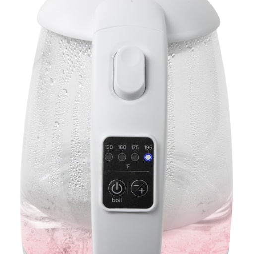 Nostalgia Retro 1.7 Liter Stainless Steel Electric Water Kettle with Strix Thermostat - Pink