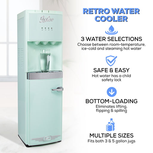  5 Gallon Water Dispenser, Bottom Loading Hot Cold Water  Cooler,3 Temperature Settings, Empty Bottle Indicator with Child Safety  Lock Black : Home & Kitchen
