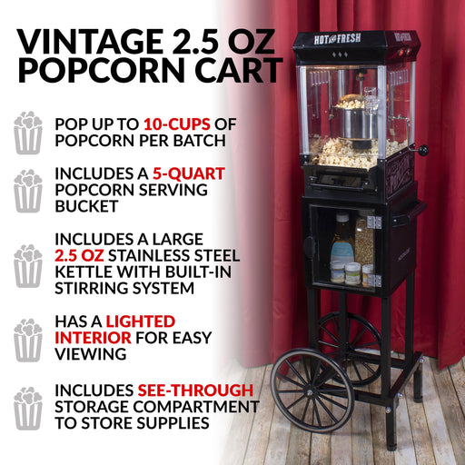 Nostalgia 0.3 Cups Oil Popcorn Machine Popcorn Maker Cart in the Popcorn  Machines department at