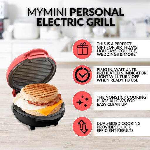 MyMini™ Personal Electric Waffle Maker, Red — Nostalgia Products