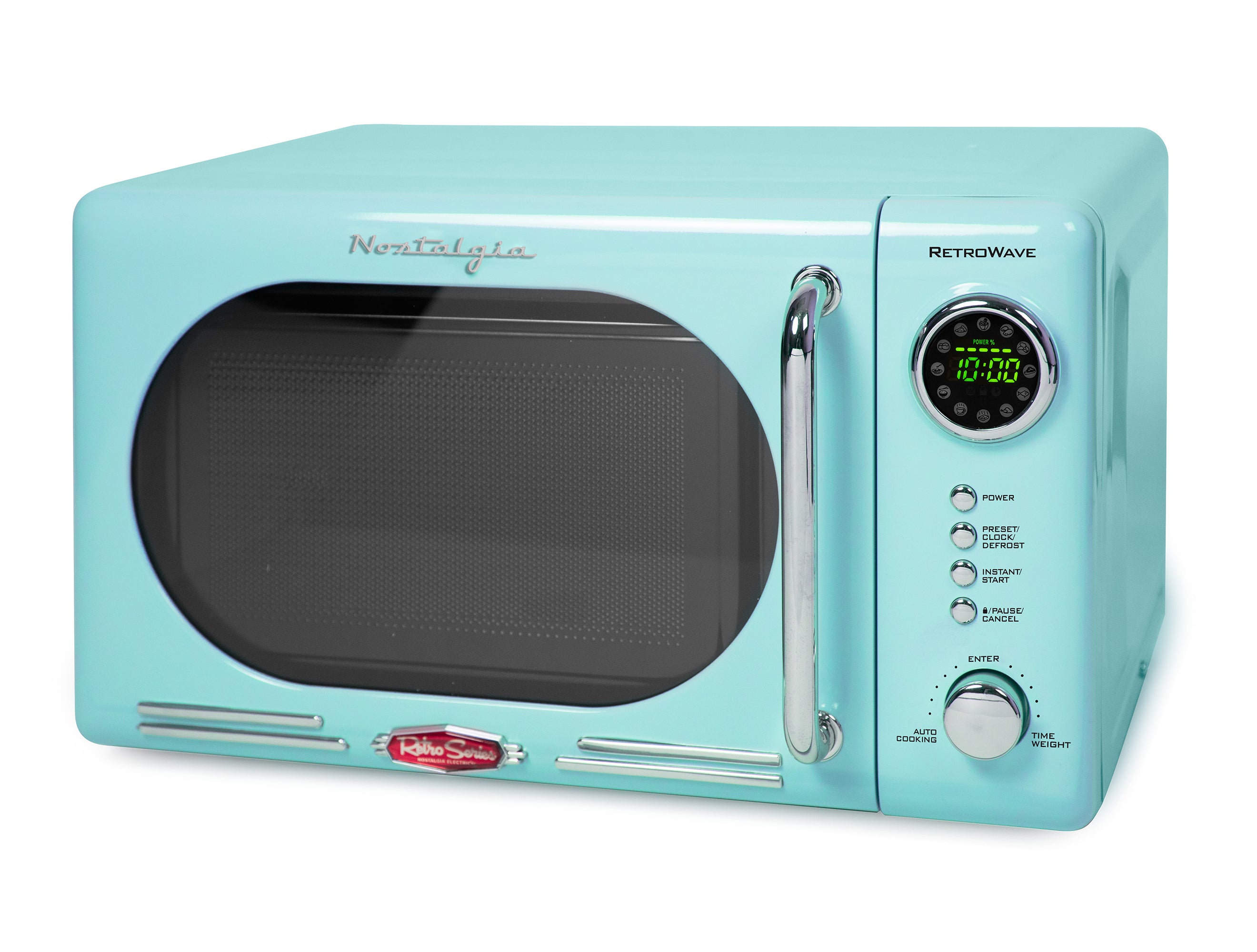 Retro 0.7 Cubic Foot 700-Watt Countertop Microwave Oven - Aqua