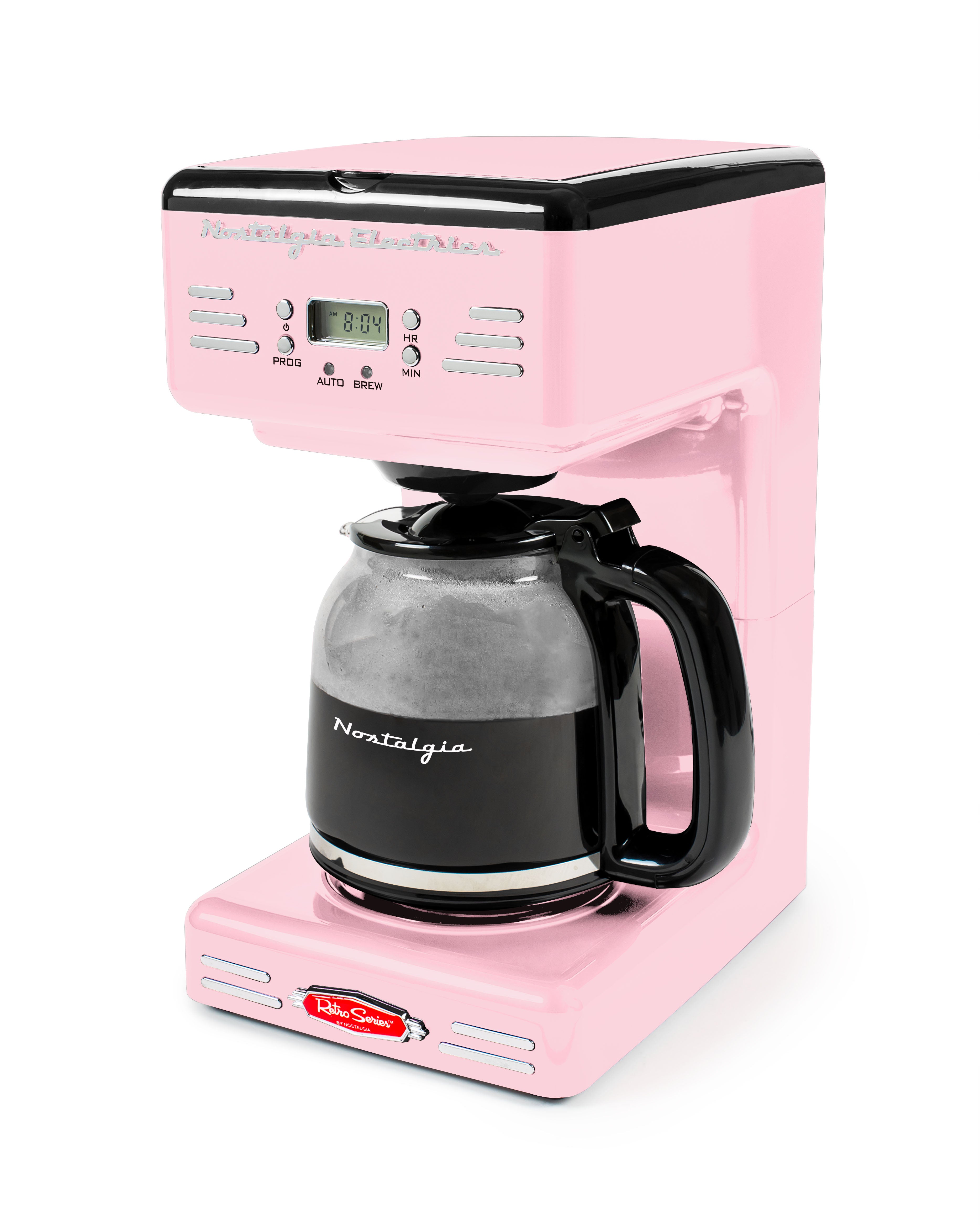 Retro 12-Cup Coffee Maker, Pink