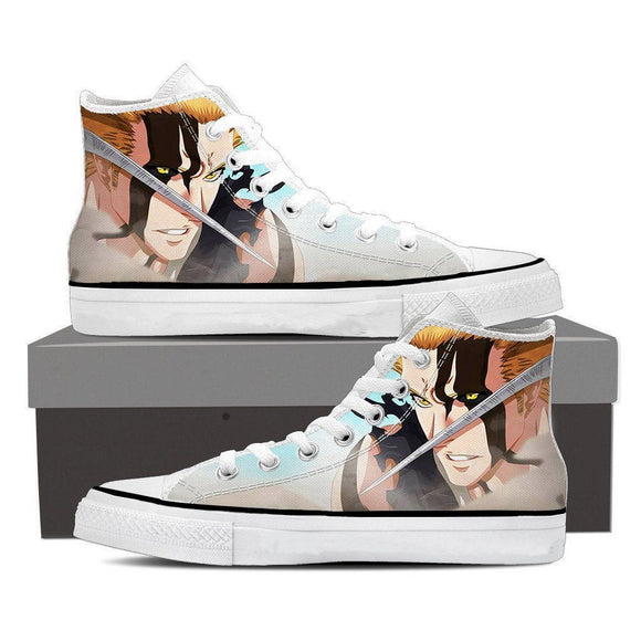 Bleach Anime Ichigo Kurosaki Full Face Amazing Fan Art Converse Shoes ...