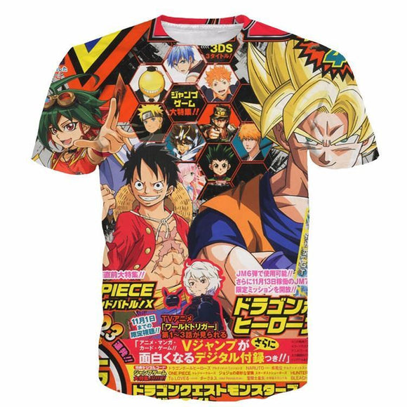 Japanese Style 3d One Piece Dbz Naruto Bleach Anime Dope T Shirt Justanimethings