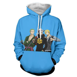 One Piece Zoro Law Sanji Straw Hat Pirate Symbol Anime Hoodie Justanimethings