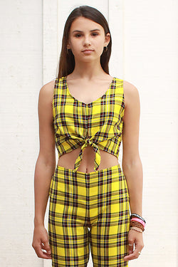 yellow plaid tank top