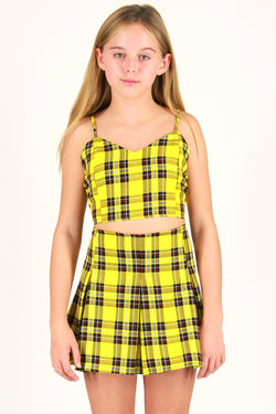 yellow plaid top