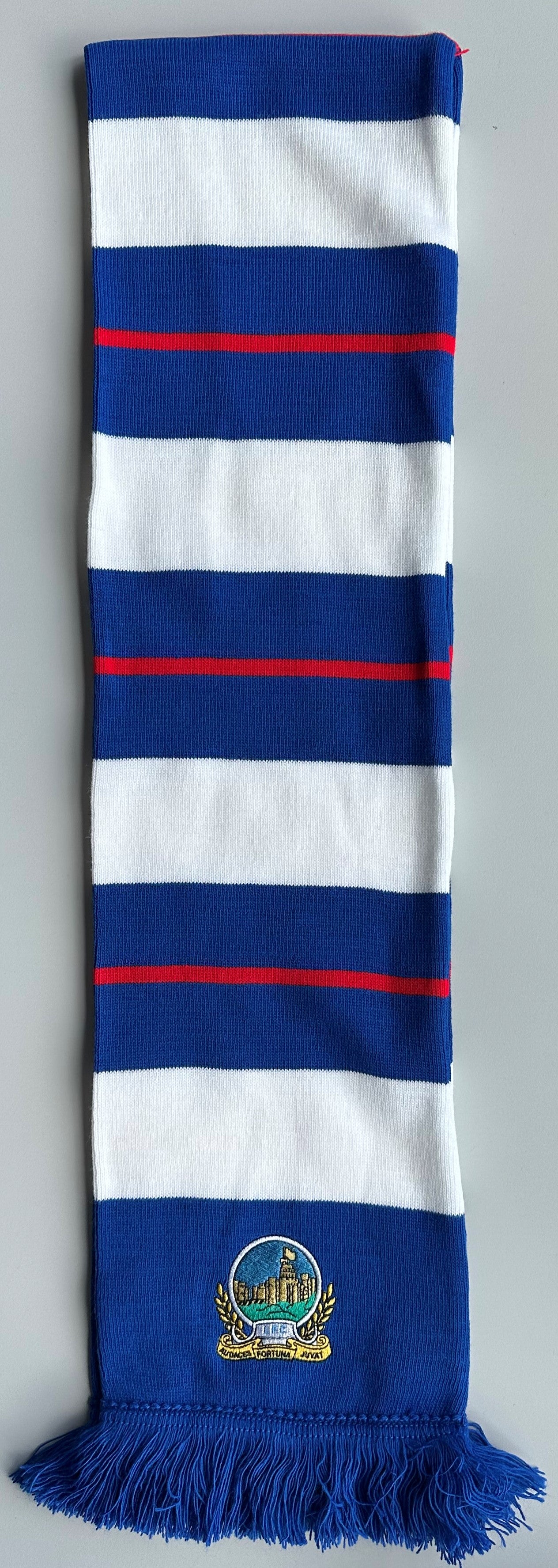 Blue White and Red Bar Scarf – Linfield Football Club Superstore