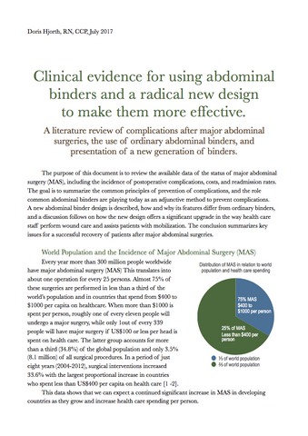 Clinical evidence for using abdominal binders