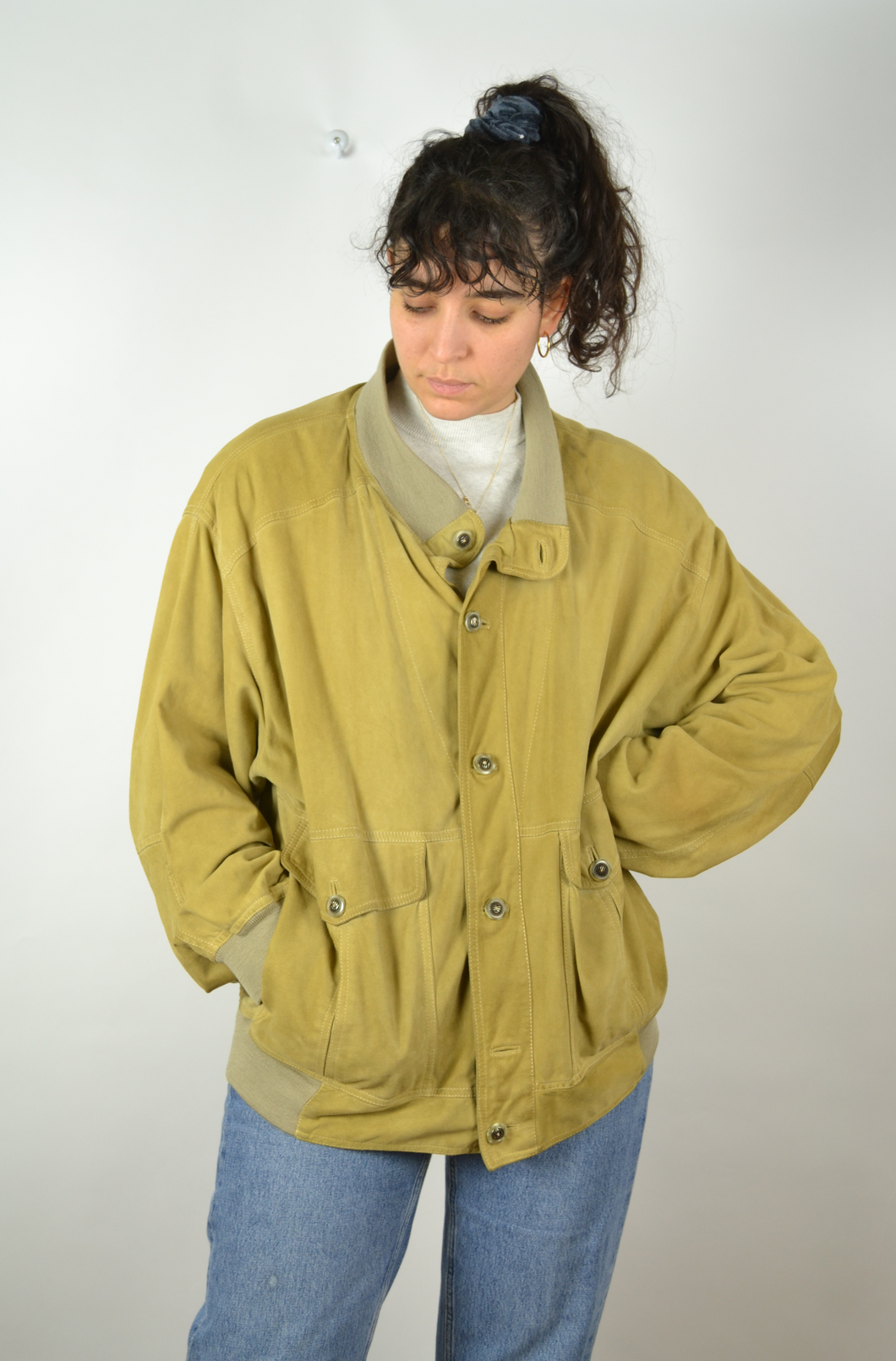 yellow suede jacket