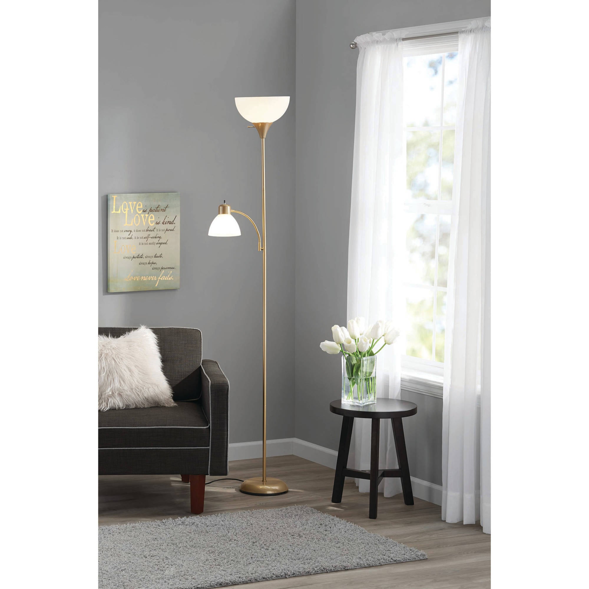 72 Combo Floor Lamp With Adjustable Reading Lamp Spot Lamp