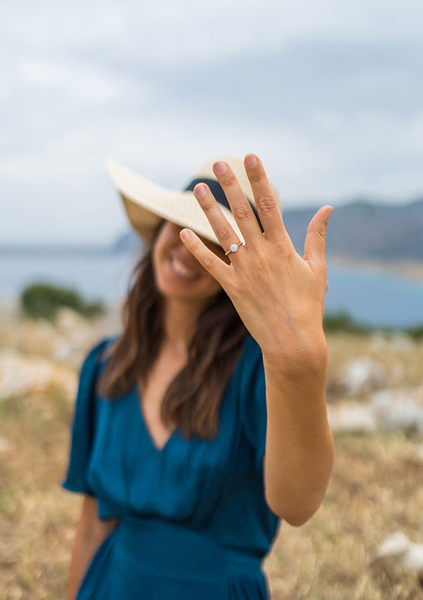 women wearing lab-grown engagement ring