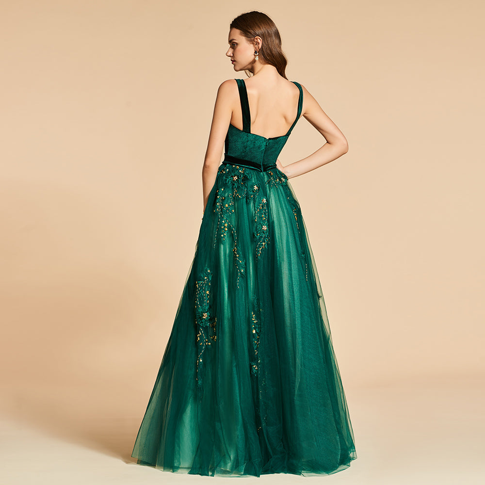 green beaded maxi dress