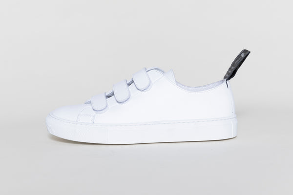 white velcro sneakers