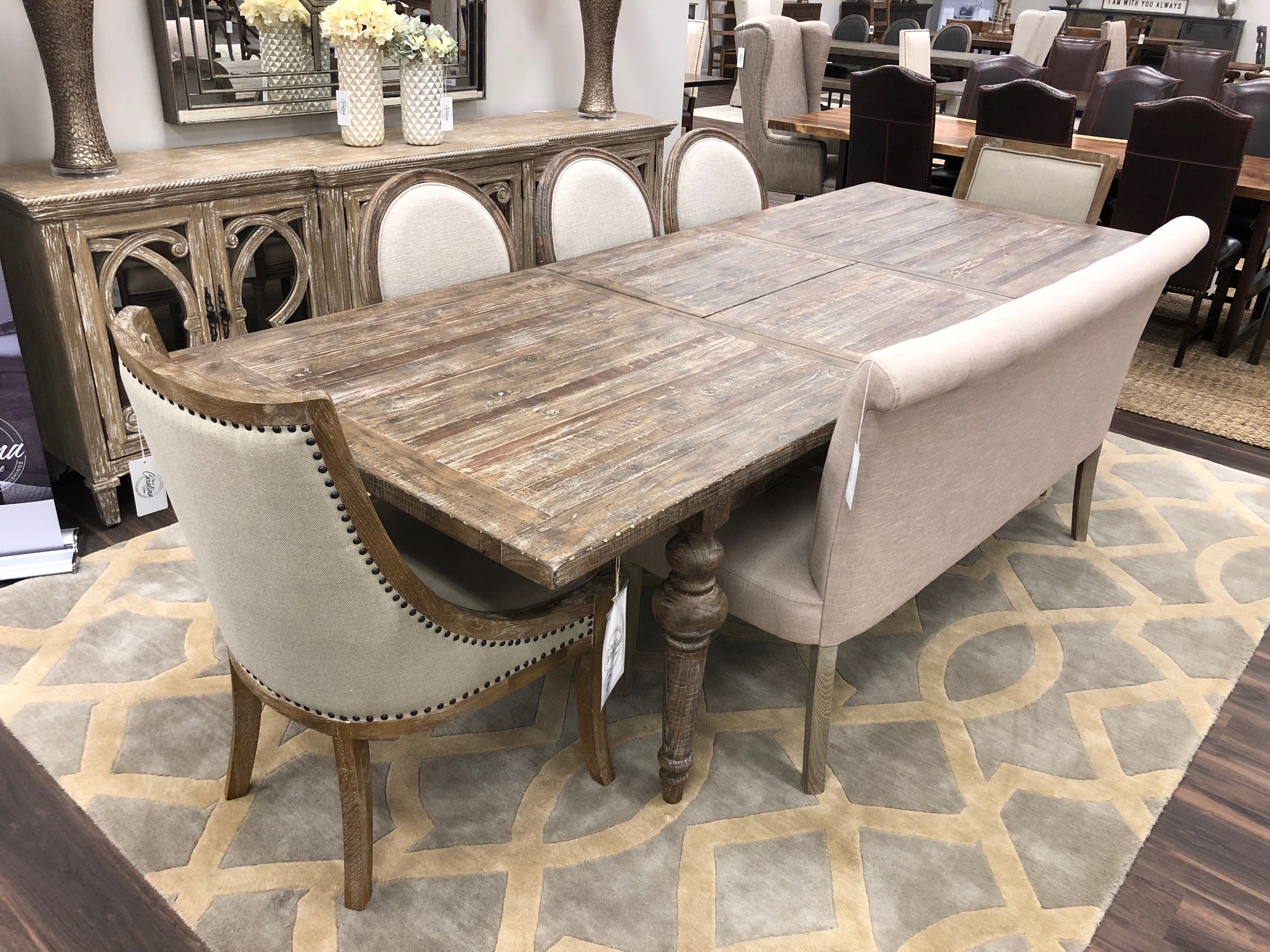 Greenville 80 108 Butterfly Leaf Extension Dining Table Sandstone Classic Carolina Home