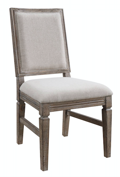 Riya Hollywood Regency Cream Upholstered Oval Back Dining Side Chair