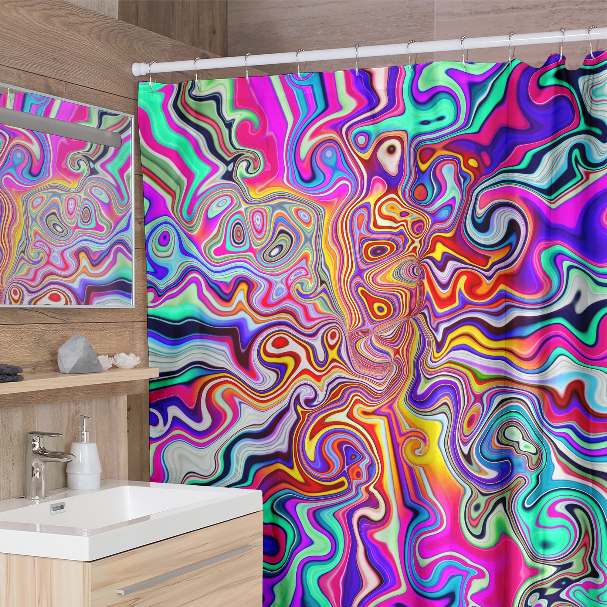 Rainbow Swirl Shower Curtain – Alienated Co.