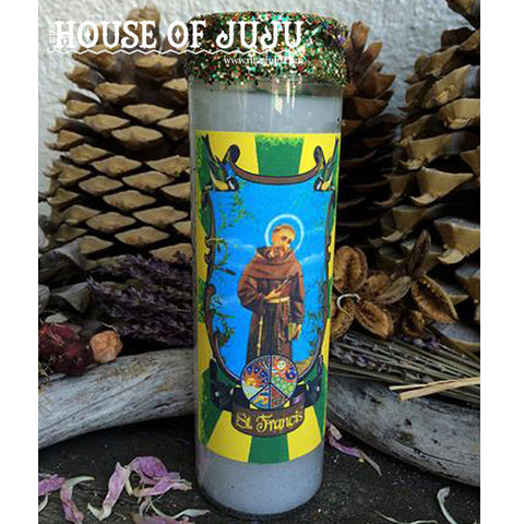 Rita's Saint Francis Ritual Hoodoo 7 Day Candle - Peace, Self-Awareness, Nature Luv and Respect