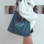 'Sustainable Moment' Corduroy Tote Bag