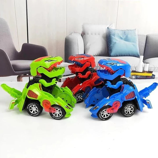 transforming dinosaur car