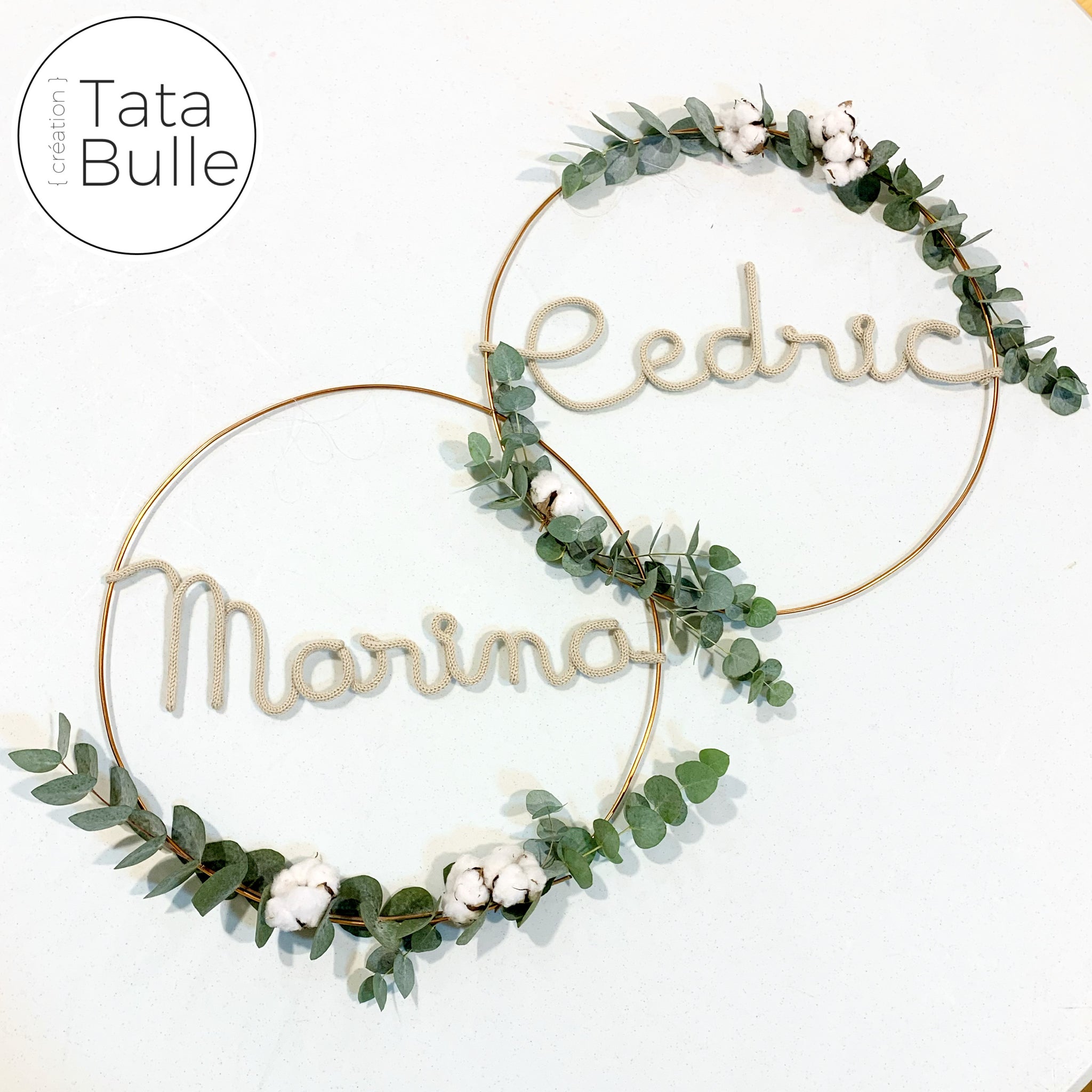 Couronnes Prenoms Fleurs Naturelles Et Sechees Pour Mariage Tata Bulle