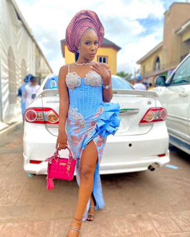 Aso ebi lace styles 2023 - corset gowns