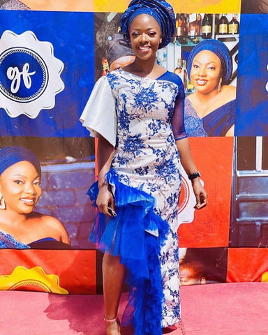 Aso ebi lace styles 2023 - Ruffles made with fabrics