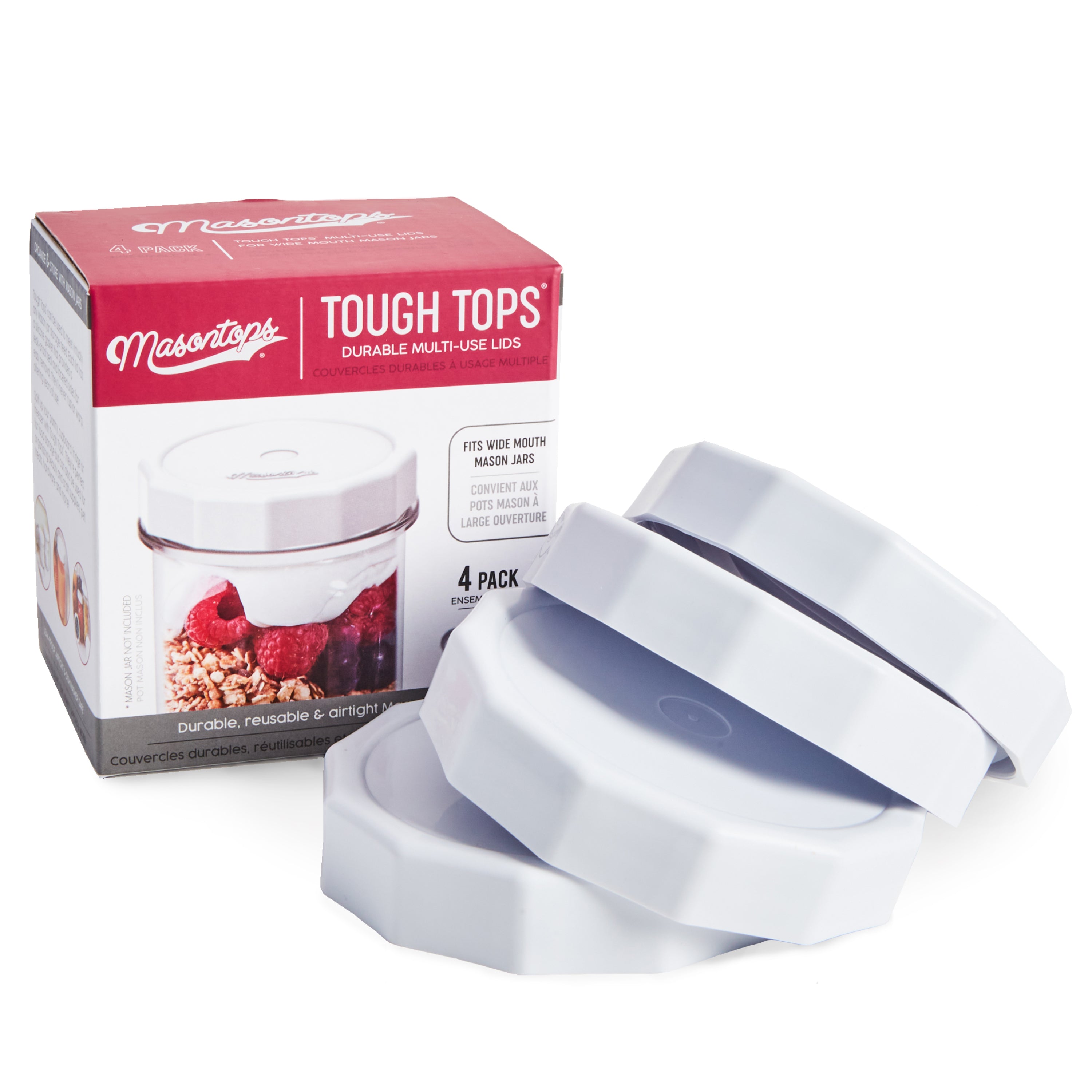 White Tough Top Airtight Lids - Masontops.com product image