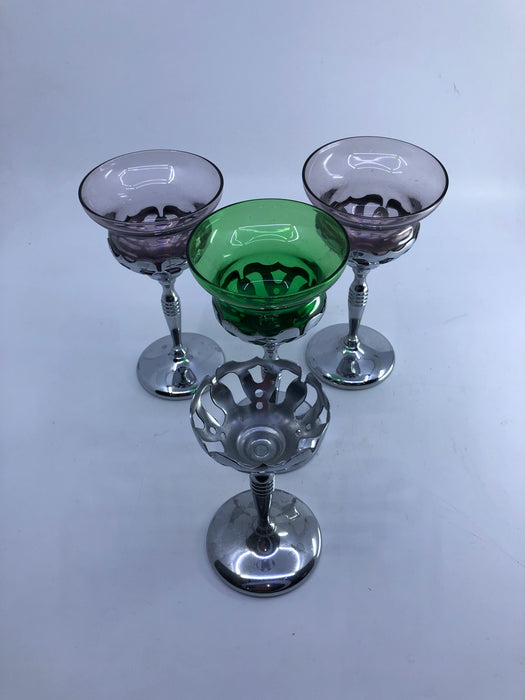 Vintage Silver Base Cocktail Glass