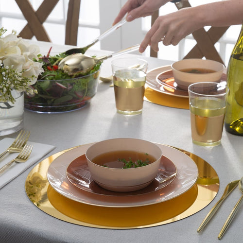 Gold Rim 12oz. Soup / Salad Wedding Plastic Bowls (10 Count