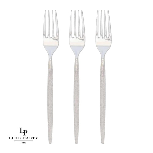 Luxe Party Plastic Cutlery Set - White Gold