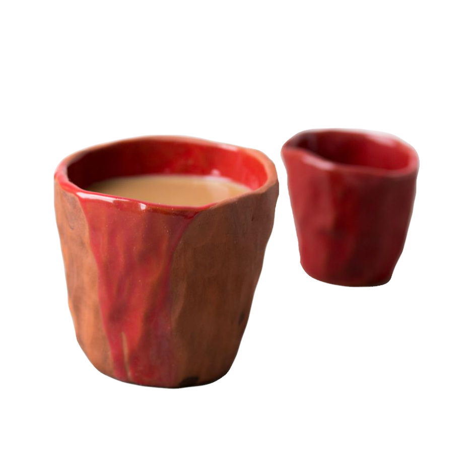 Stoneware Clay Cups in White (set of 2) – Here I Am