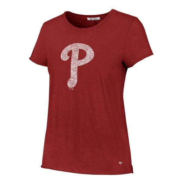 47 Brand, Women's Phillies Fader Letter Crew Tee (Red)