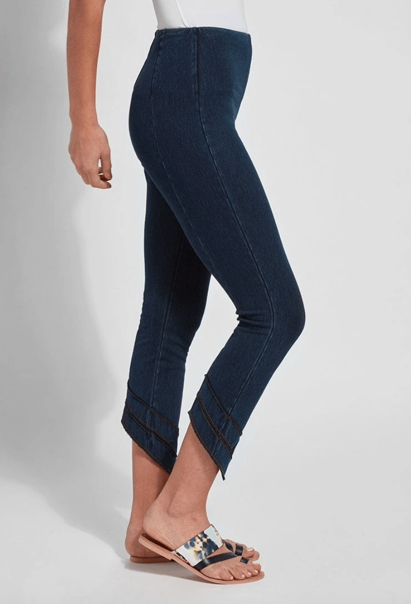 Lyssé, Women's Crop Legging (Dark Blue) - Global Pursuit