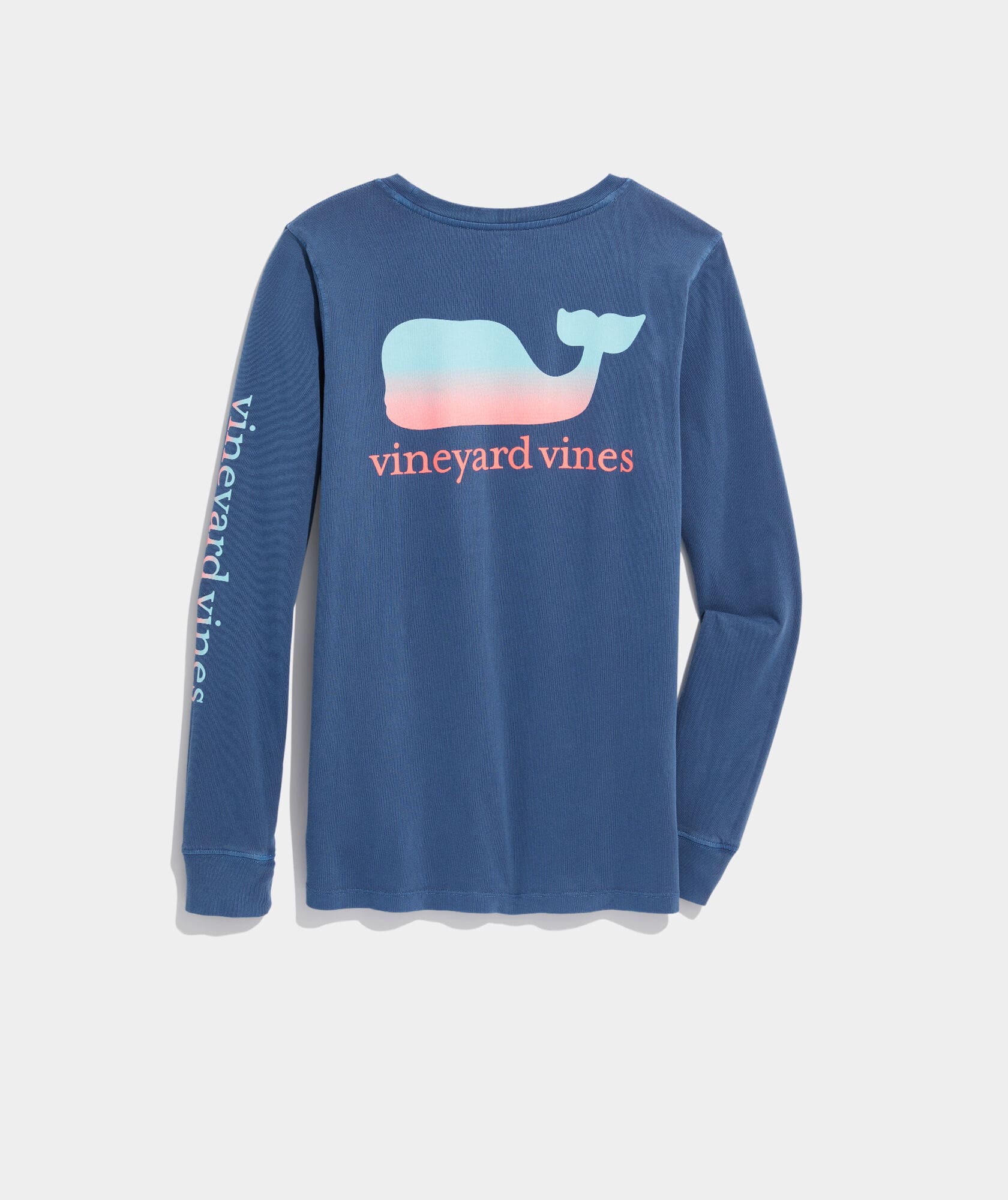 Vineyard Vines Long Sleeve Boston Flag Whale Skyline Tee