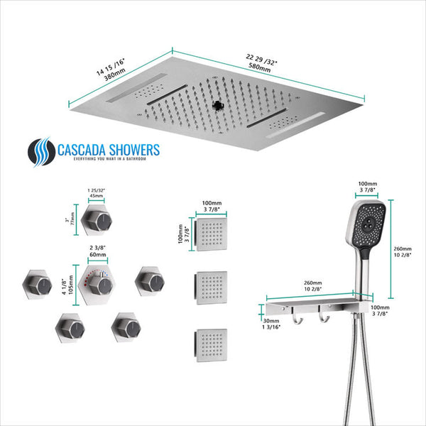 Shower system size guide